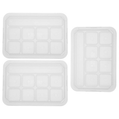  3 Stück Eiswürfelschale mit Deckel, Eiswürfelbereiter,