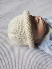 Hand Knitted Newborn Baby Beanie 100 Baby Alpaca Handmade Knit Hat