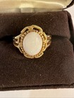 Vintage Empress Genuine Opal Gold Plated Necklace, Ring & Pin Jewelry Set — photo 4
