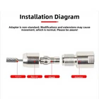 Angle Grinder to Straight Grinder Conversion Adapter Head 3 Chuck Sizes