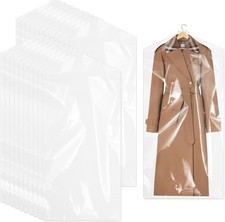 20 Clear Plastic Garment Bags for Clothes, Hanging Clothes Storage - Travel