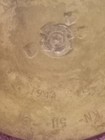 105mm WW 2 TRENCH ART 1944 BRASS VASE WITH SHAPES AND ETCHING — photo 7