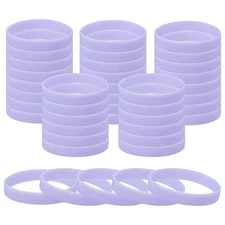 60pcs Unisex Glow in the Dark Bracelets Silicone Glow Wristbands Purple