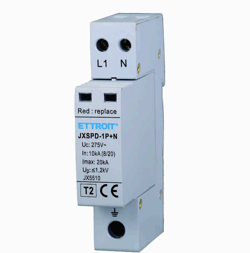 ETTROIT Scaricatore Di Sovratensione 220V T2 1P+N 275V 10KA 2 Poli Occupa 1 Modu
