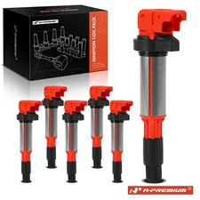 A-Premium 6x Red Ignition Coil Pack for BMW 320i 325i 325xi 760i M3 M760i xDrive