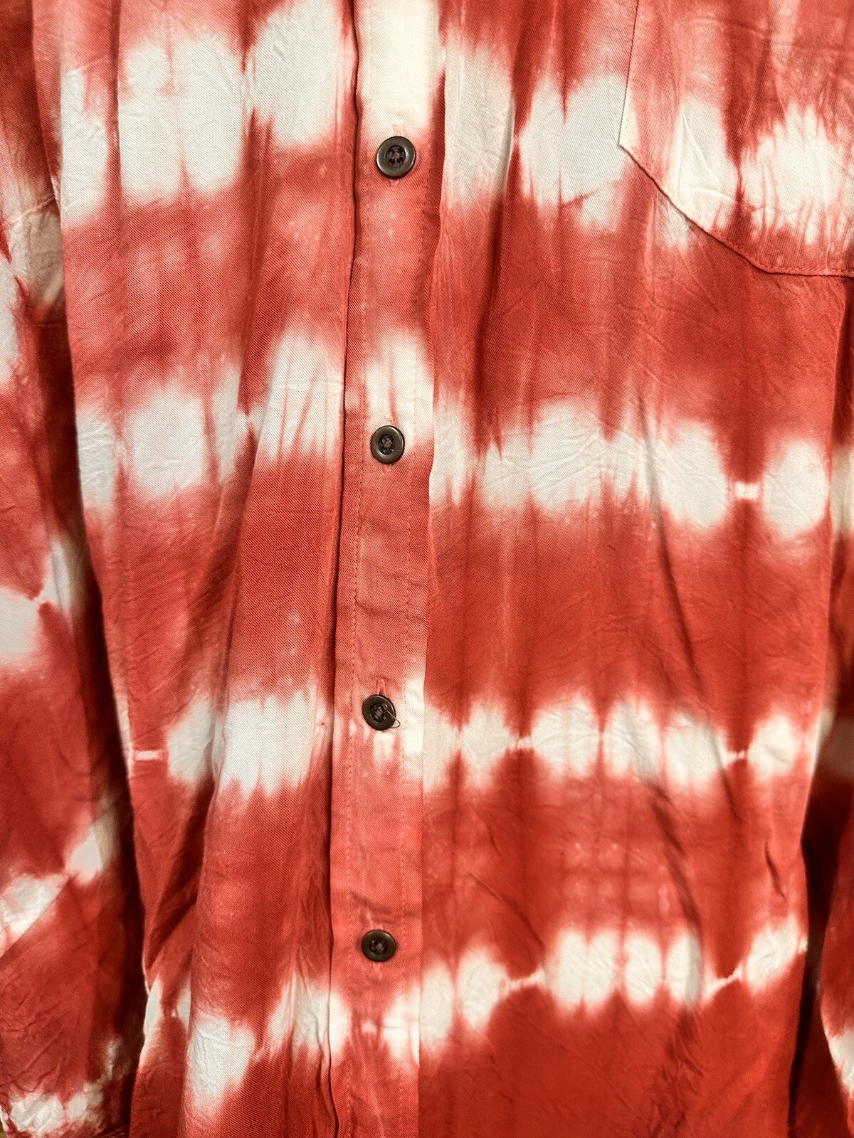Torrid Red Tie-Dye Button Down Collared Blouse Bo… - image 5