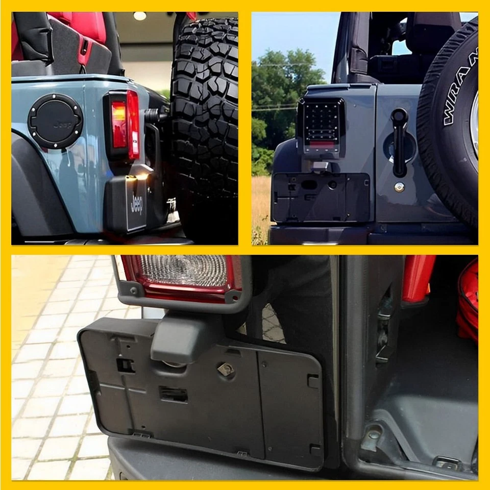 Soporte de matrícula trasero con soporte de etiqueta de luz para Jeep Wrangler JK JKU 2007-17 Foto 3 de 4