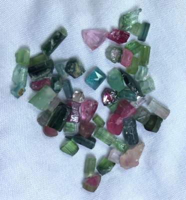15 Grams Natural Tourmaline Crystals Lot from Afghanistan (Multi-Colors)