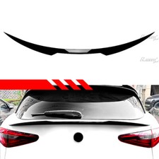 Gloss Black For 2017-2024 Alfo Romeo Stelvio V-style Rear Trunk Mid Spoiler Wing Gloss Black For 2017-2024 Alfo Romeo Stelvio V-style Rear Trunk Mid Spoiler Wing