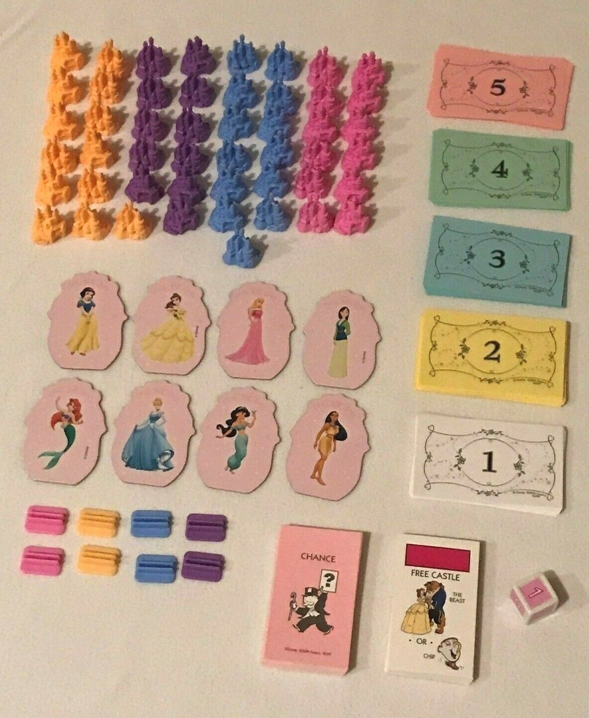 Monopoly Junior Jr Disney Princess Replacement Parts Pieces Cupcake