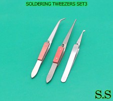 SOLDERING TWEEZERS SET3 Cross Lock SELF CLOSING Jewelry BTS-53