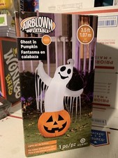 Airblown Inflatable Ghost in Pumpkin 3.5ft Light Up Halloween Gemmy Decoration