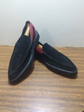 Esquivel Shoes Suede Upper Rubber Sole 9M- Black & Red Slipon Made In The USA#19