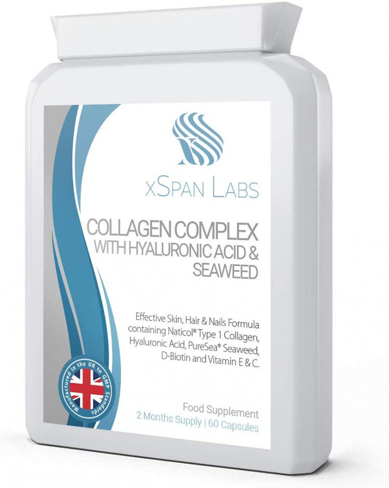 Collagen Complex with Hyaluronic Acid & Seaweed - 60 Capsules - Skin, Hair &...