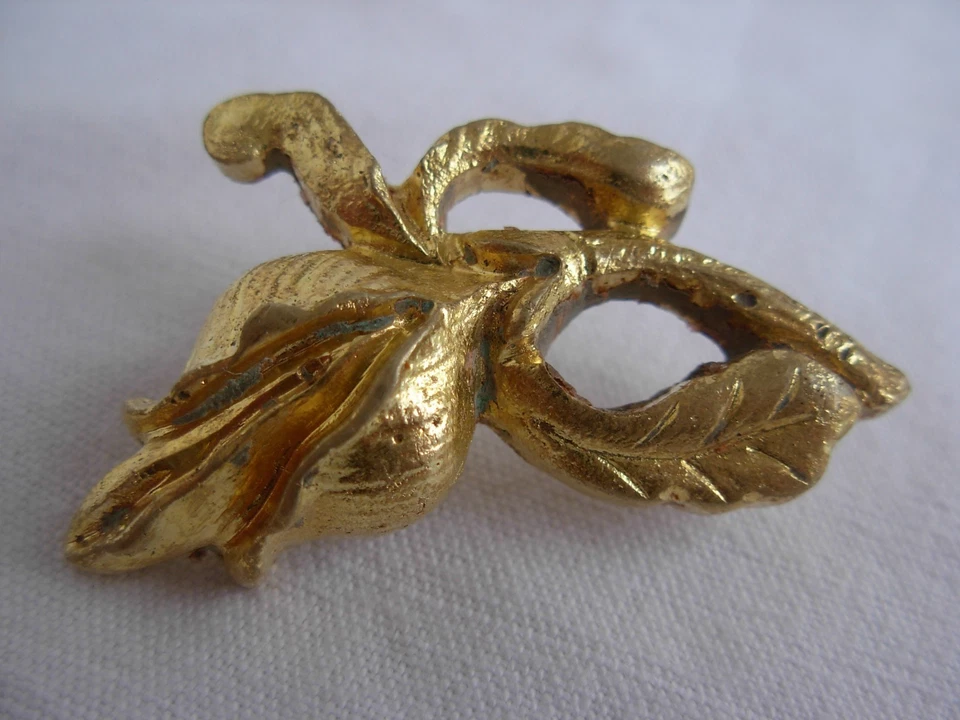 ANTIQUE FRENCH GILT BRONZE ORNEMENTS,IRIS PATTERN,ART NOUVEAU - Image 3 of 4