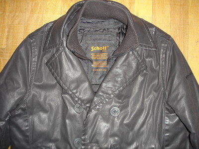 Caban SCHOTT N.Y.C. 100% Coton Huilé Imperméable – Taille L, Occasion Très Bon état