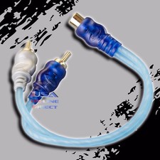 2PCS RCA Y Adapter Spiral Twisted Home Marine System Platinum interconnect Cable