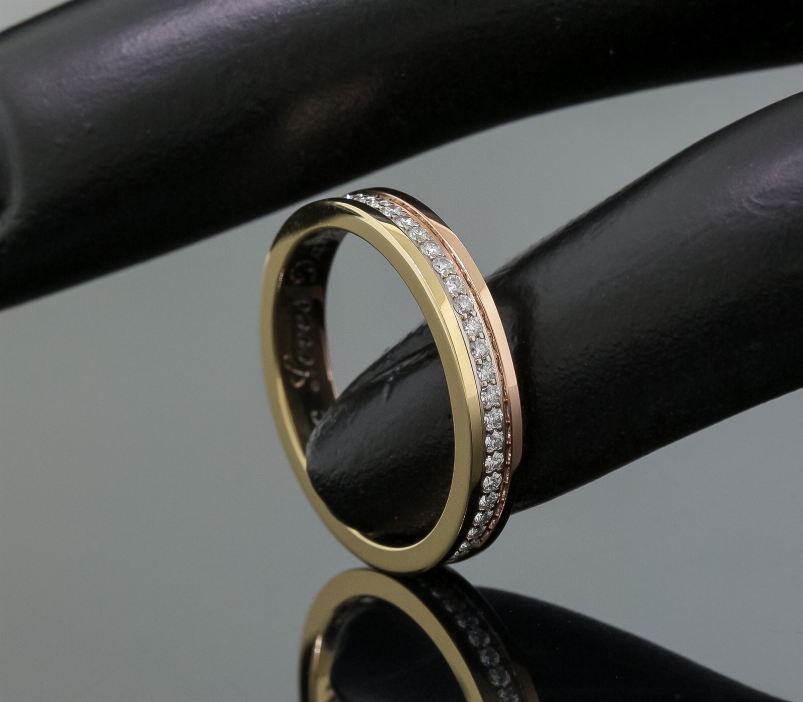 Cartier Vendome Louis 18K Tri-Color Gold Diamond Wedding Band Size 50 US 5.25-image