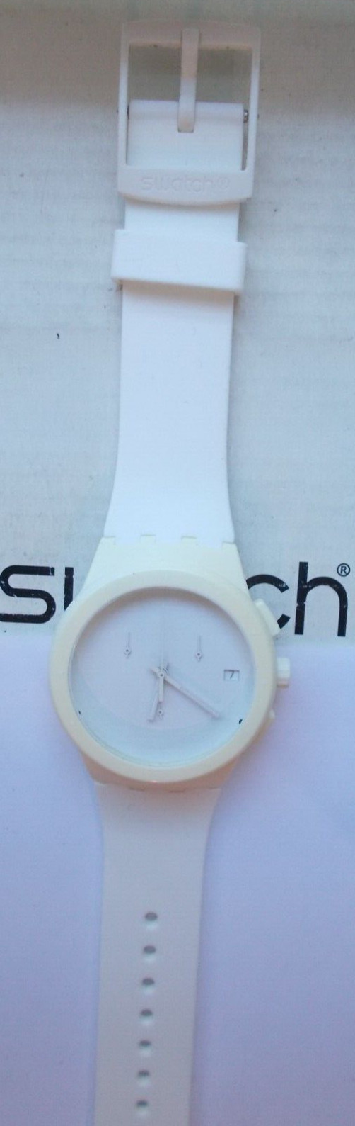 SWATCH CHRONO PLASTIC " BASIC WHITE "   PRISTINE … - image 6