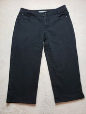 Chico's Platinum Denim Ultimate Fit Slim Leg Womens Capri Sz 0.5 Zipper Pockets