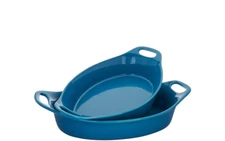 Rachael Ray 2-Piece Oval Stoneware Large Set. 2.48-qt & 3.25-qt , Turquise