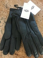 NWT Authentic Men's UGG Leather 3 Point Snap Smart Tech Glove Navy Blue Size M
