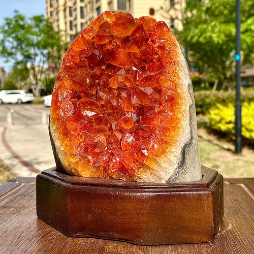 5.43LB Superb Yellow Citrine Crystal Cave Decor Stone Cathedral Geode Specimen - 第 5/13 張圖片