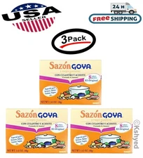 Goya Sazon Con Culantro Y Achiote Seasoning Coriander & Annatto 1.41 0z (3 Pack)