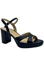 Lifestride Women's Last Dance 4 Dress Sandals Black Faux Leather