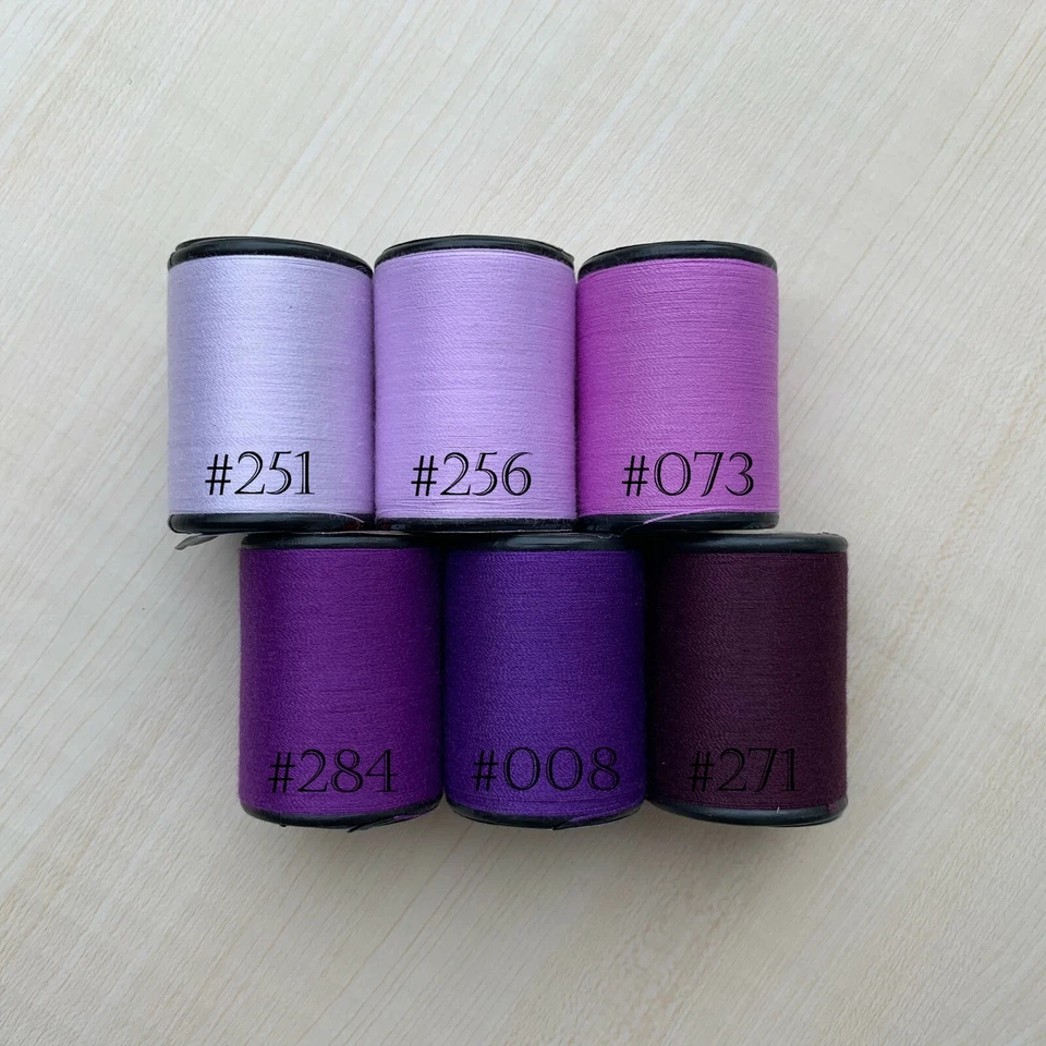 Purple Color shades 6 Spools Sewing Thread All Purpose Spun Polyester 600 Yards - Image 2 of 4