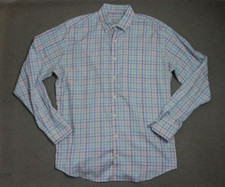 Peter Millar Button Down Shirt Men's Large Long Sleeve Dress Shirt Checked
