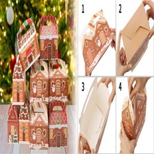 24 PCS Christmas Cookie Boxes, 3 Design Kraft Paper Dessert Boxes Gift Box