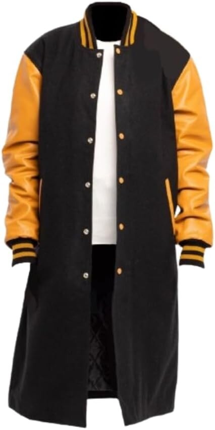 Unisex Varsity Letterman Coat, Warm Wool Letterman Coat With Real Leather Sleeve image 2