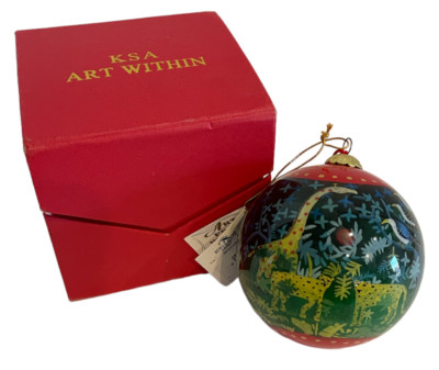 Kurt S Adler Art From Within Handpainted African Animals Christmas Ornament RARE