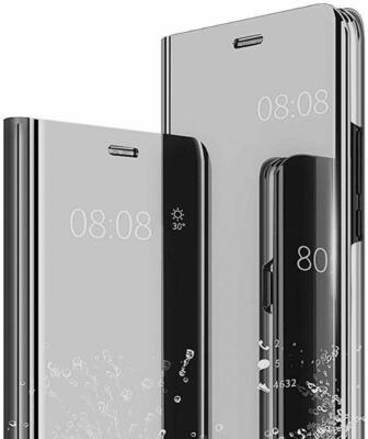 Hülle für Samsung Galaxy A70 Handyhülle Klapphülle Smartphone Tasche Case Silber