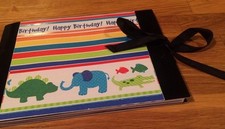 5x7 Pre Made Scrapbook Birthday Boy Book Album Animals 16 Pages Soft Cover