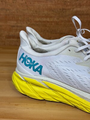 Hoka Clifton 8 Running Shoes Mens 13 White Yellow Red Cushioned Athletic Sneaker Mens running shoes Hoka One One CLIFTON 8 white | AD Sport.store main image 3
