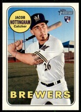 2018 Topps Heritage Jacob Nottingham Rookie Milwaukee Brewers #677