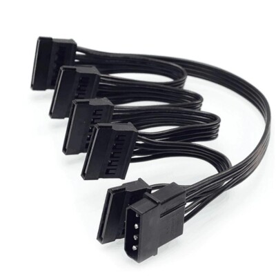 IDE SATA Stecker auf 5 Port Netzkabel 4Pin Molex to Multi Sata Port Verteiler