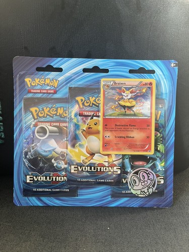 POKEMON XY EVOLUTIONS - TRIPLE 3 PACK BLISTER - New & Sealed (Braxien)