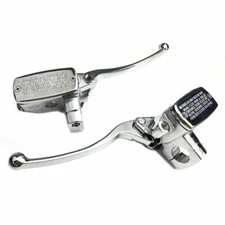 Left & Right Brake & Clutch Master Cylinder Honda Yamaha Suzuki Kawasaki- CHROME