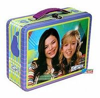 Icarly Square Carry All Tin Stationery Lunch Box - Purple/green Icarly Square Carry All Tin Stationery Lunch Box - Purple/green