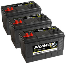 3 X 12V 105AH Deep Cycle Battery Numax XV31MF Leisure Caravan Marine Boat