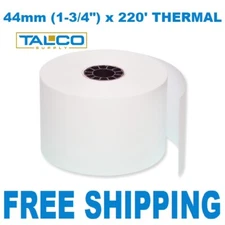 (20) 44mm (1-3/4") x 220' THERMAL CASH REGISTER PAPER ROLLS ~FAST FREE SHIPPING~