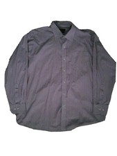 Nautica Classic Fit Mens 18 34/35 NonIron Long Sleeve button front striped shirt