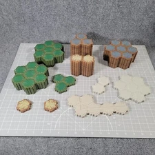 Heroscape Terrain Tile Lot Hexes Land Grass Rock Sand Swamp 37 Pieces