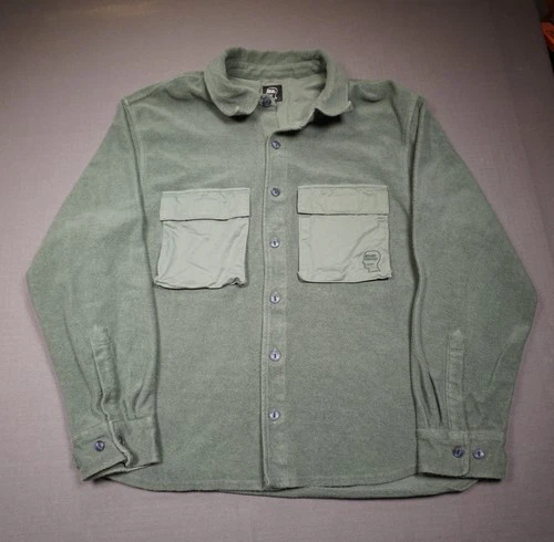 Brain Dead Jacket Mens Large Green Military Button Front Shacket Streetwear LA image 2