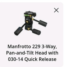 Manfrotto 229 3-Way, Pan-and-Tilt Head with 030-14 Quick Release Plate