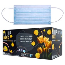 50 Pcs Disposable Face Mask 4-Ply 4-Fold ASTM Level 3 Surgical Earloop Fluid