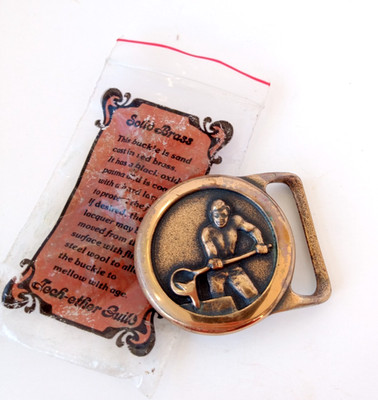 Vintage Tech Ether Guild Belt Buckle Brass Foundry Metal Worker 1978